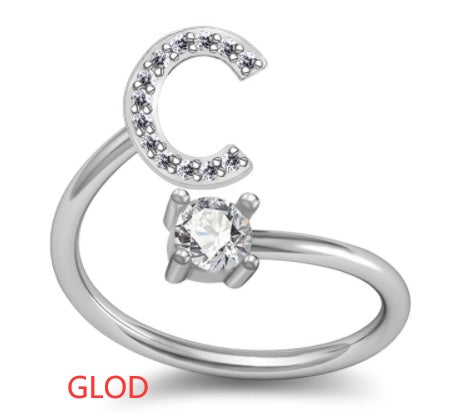 A-Z Letter English Rings Jewelry