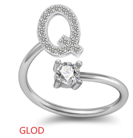 A-Z Letter English Rings Jewelry