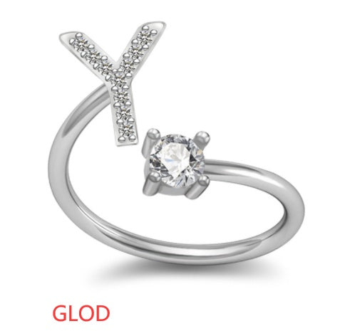 A-Z Letter English Rings Jewelry