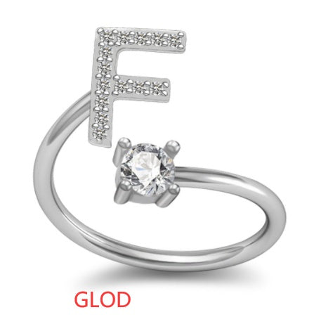 A-Z Letter English Rings Jewelry
