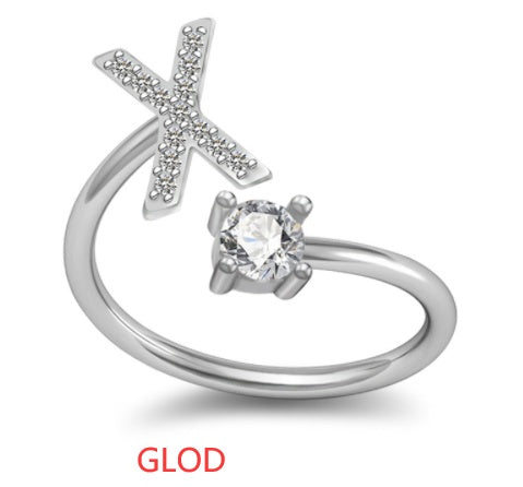 A-Z Letter English Rings Jewelry