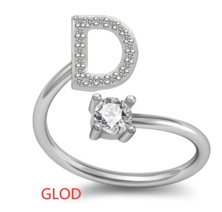 A-Z Letter English Rings Jewelry